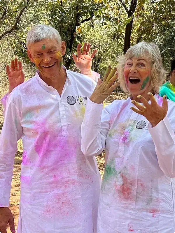 Enjoying holi celebration in meru vann