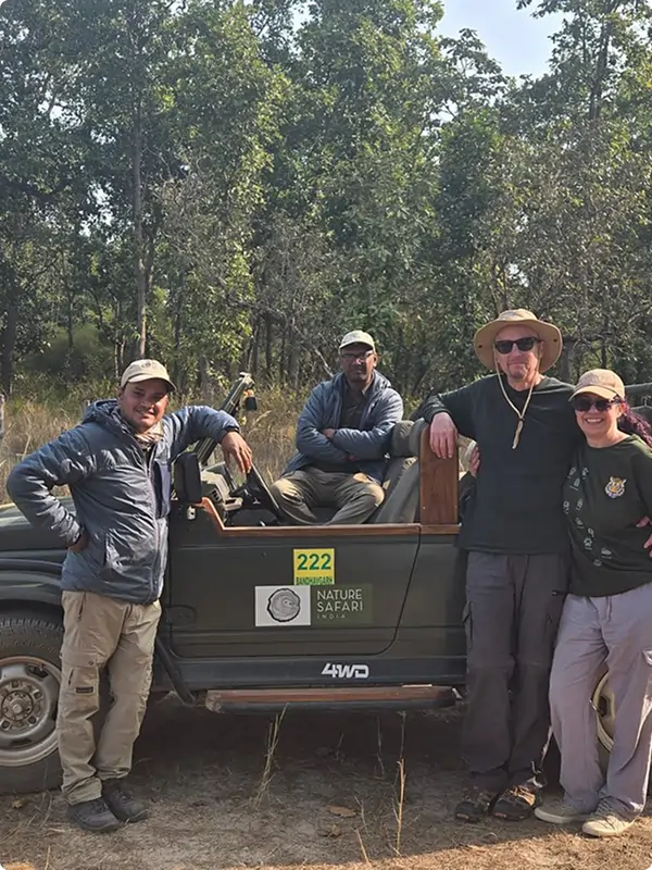 Happy guests after a wonderful safari in bandhavgarh