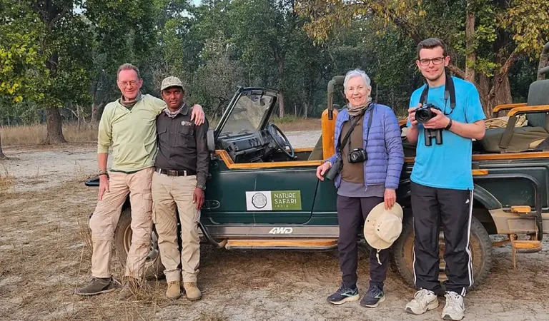 guest with our local guide in bandhavgarh