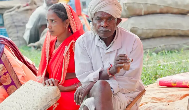 old man having his tea
