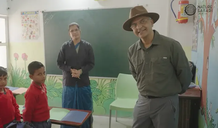 sharad interacting with school kids