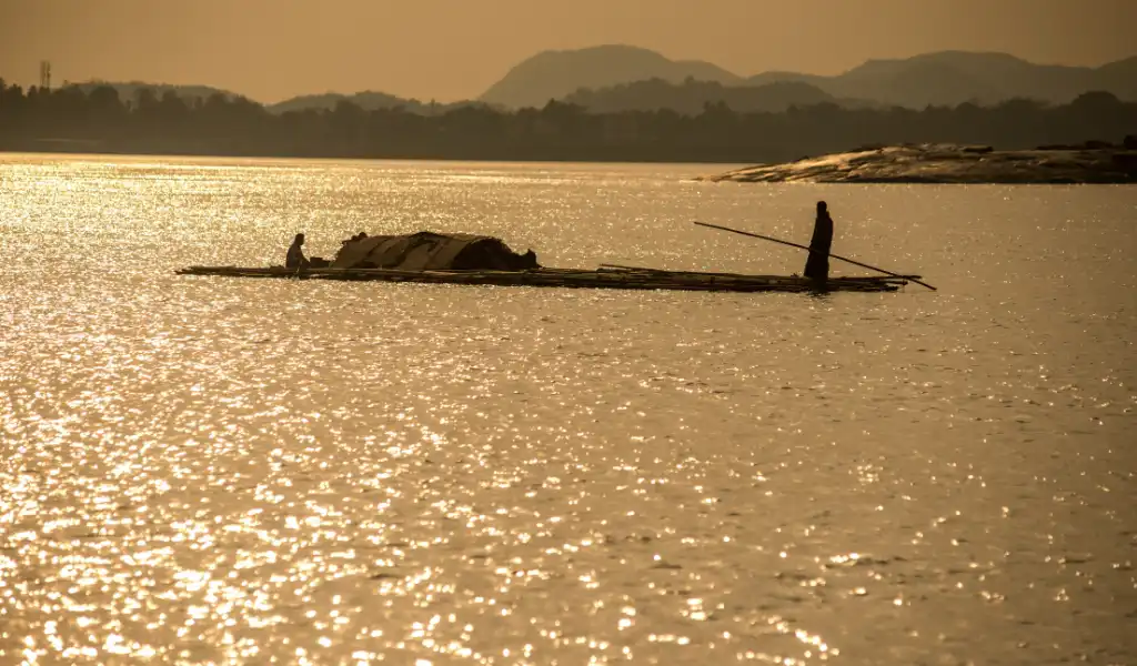 Brahmaputra river in evening Brahmaputra river in evening